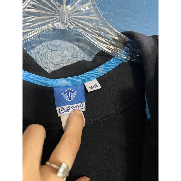 Cocymela Dark Blue Zip Hoodie W/ Thumb Holes Yoga Athleisure Wear Medium - Picture 4 of 7